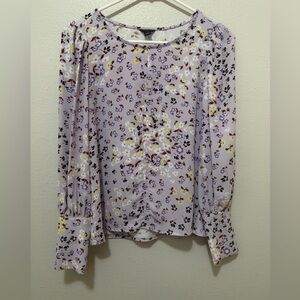 Ann Taylor Purple Floral Blouse